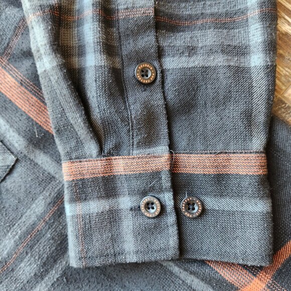 DIXXON x FOX Flannel Form Function Snap Shirt Long Sleeve Black Orange - Picture 5 of 10